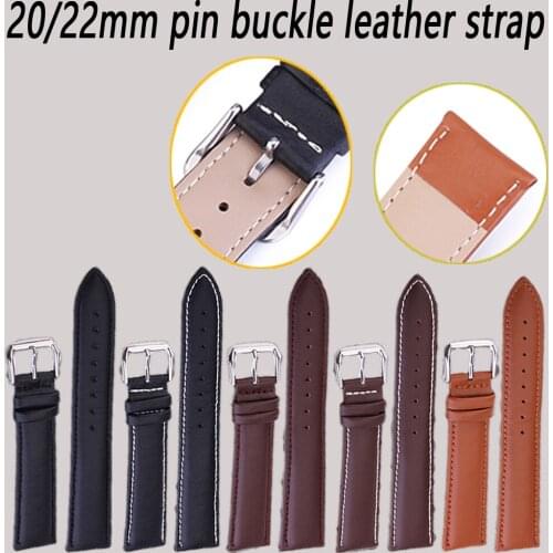 Leather smart watch Wristband Bracelet 20/22mm Silver Stainless Steel Buckle For Samsung Gear S2/S3 Frontier Classic Accessories