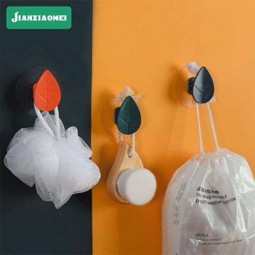 Leaf Hook Creative Simple Nail-free Sticky Hook Bathroom Kitchen Bedroom Coat Rack