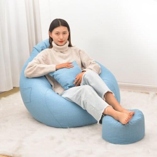 Bean Bag Chair Cove 100% Cotton (No Filler) Lazy Sofa Cover For Kids Adults, home seat furniture