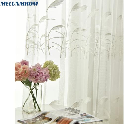 Rushed Limited Woven Cortina Curtain Embroidery Bulrush Tulle For Bedroom Sheer Screens Fashion Gauze For Living Room Yarn