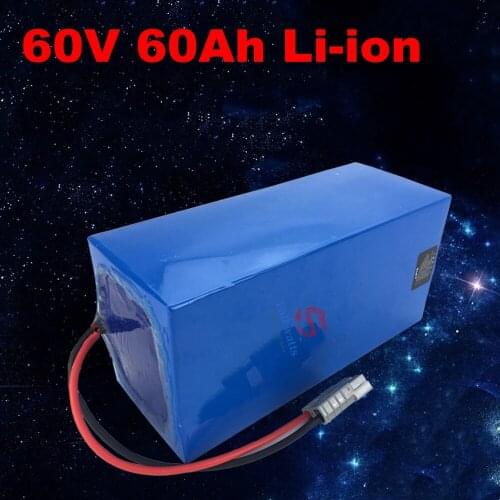 Ebike scooter battery 60v 60ah Lithium ion battery with BMS for 3000w 4000w douha electric bicycle +10A charger