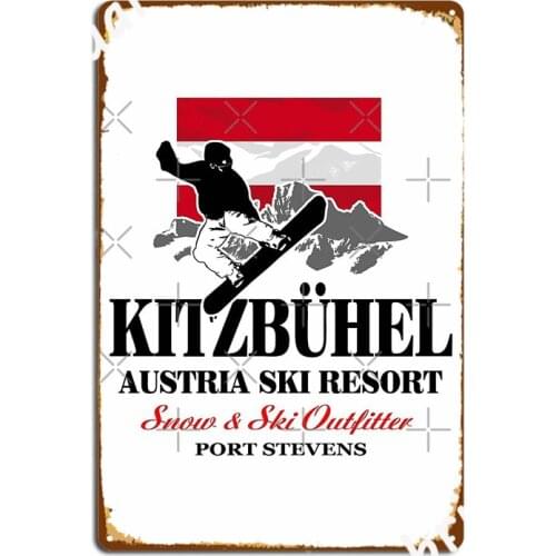 Snowboard Austria Flag Poster Metal Plaque Pub Customize Garage Decoration Mural Tin Sign Poster