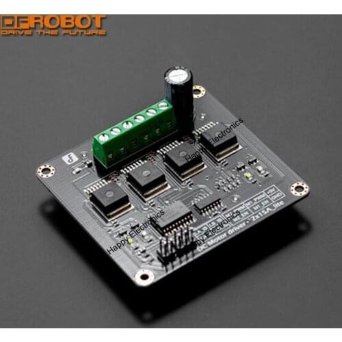 DFRobot DC Motor 2 way/channel 2x15A Driver Lite, 4 BTS7960 chips compatible with arduino for mobile robot platforms smart car