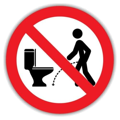 Warning NO Hit The Toilet Car Sticker Creative PVC Decal Waterproof Sunscreen Auto Accessories for Door Room Windows,11cm*11cm