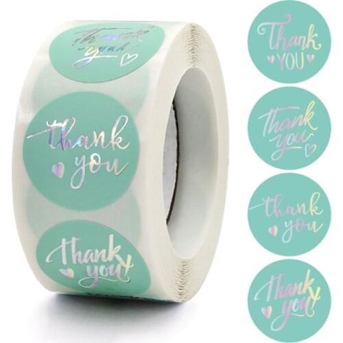 Gold Foil Thank You Stickers With Love Business Seal Stickers For Wedding Stationary Gift Box Scrapbooking Labels 100-1000pcs