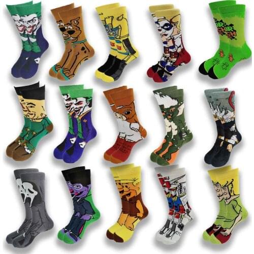 Cartoon and Animation Movie Characters Fashion Trend Men and Women Socks Autumn and Winter Street Style Middle Tube Skateboard