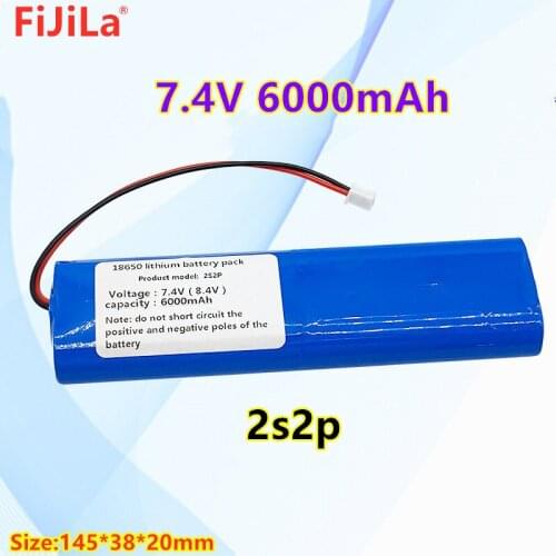 Newest 6000mAh 7.4V 2S2P Battery Pack 18650 Battery Rechargeable Battery for Bicycle Headlights/CCTV/Camera