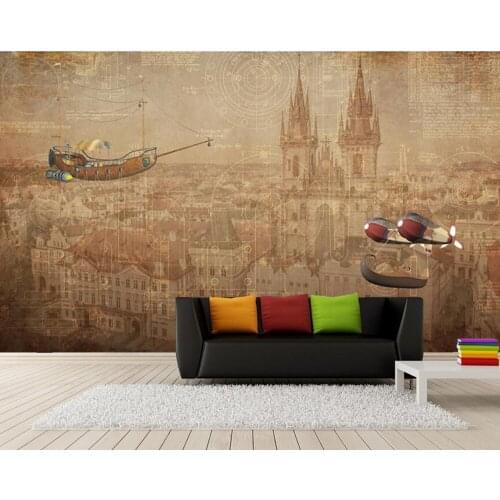 Papel de parede Paris city retro 3d wallpaper,living room sofa TV wall bedroom wall papers home decor restaurant cafe bar mural