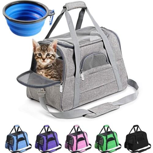 Soft Cat Carrier Foldable Pet Transport Bag Portable Dog Carriers Ventilate Pet Travel Backpack Pet Supplies