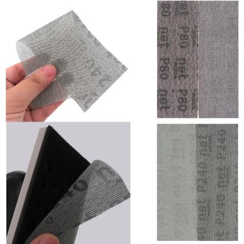 2 sheets Hook Loop 70x198mm Sandpaper Strips Flocking 80-400 Grit Mesh Sanding Sheet Sandpaper Strips