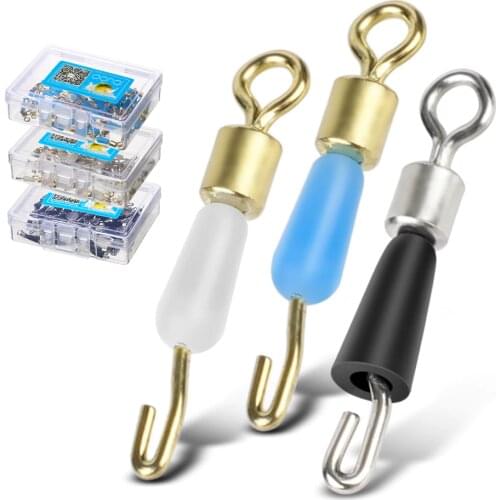 DONQL 50pcs/ Lot Bearing Swivel Fast Fishing Connector Solid Rings Rolling Fishing Hook Line Quick Link Carp Fishing Accessories