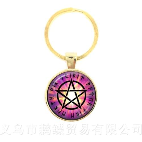 Satanic Baphomet Pentagram Keychains Gothic Pendant Satanism Evil Occult Pentacle Jewelry Pagan Charm Gift For Friends