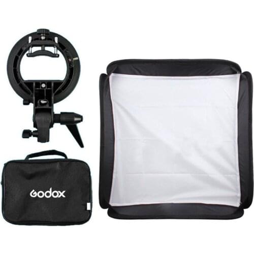 Godox Adjustable Studio Photo Light Flash Softbox 50x50 cm /19"x 19"+ S type Bracket Mount Lighting Kit Photography Soft Box