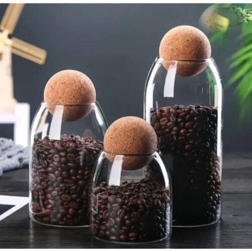 Glass Jar With Top Cork Lid And Spice Set