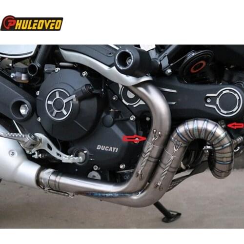 Titanium Alloy Exhaust Front Pipe for Ducati Scrambler 797 Motorcycle Exhaust System Header Tube Escape Link Pipe Front Pipe