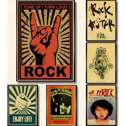 WTQ Retro Poster Vintage Rock Music Enjoy Life Poster Canvas Painting Wall Decor Wall Art Picture Room Decor Home Decor