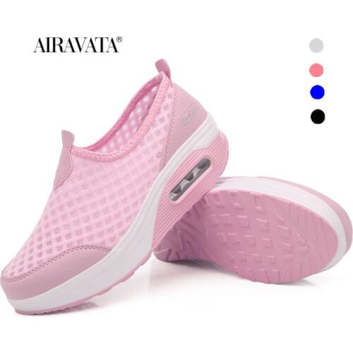 NEW Women Shake Shoes Air Cushion Flatform Walking Shoes Women Outdoor Mesh Breathable Chunky Sneakers Zapatos Deportivos
