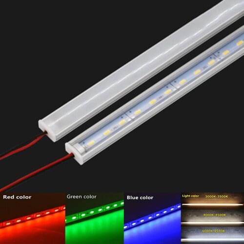 Led Hard Light DC12V 50Cm 20 Inch Led Strip SMD5730 36Leds U Shape Flat Led Aluminum Channel Rigid Strip For Indoor Lighting