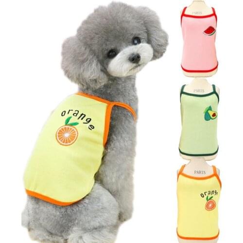 New Cat Dog Clothes Fruit Pattern Dog Sweatshirt Vest Summer For Small Dogs Shih Tzu Sleeveless Tank Top Shirt Outfit Clothing