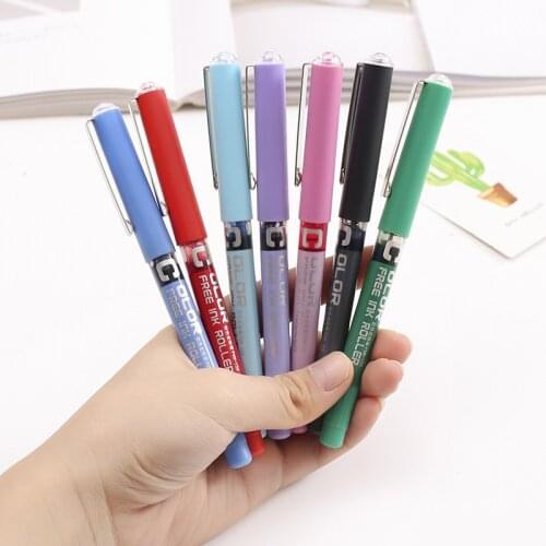 1Pcs Colorful Ballpoint Pen Originality Direct Liquid Fluorescent Pen Ball Pen Gel Pen Stationery Office School Student Supplies