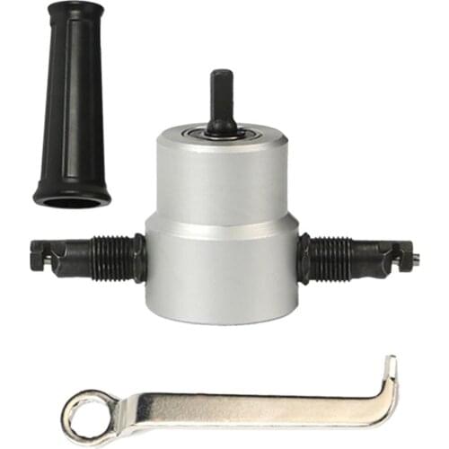 160A Antrader Double Head Sheet Nibbler Metal Cutter Hole Saw Drill Attachment Hand Tool Free Cutting Tool