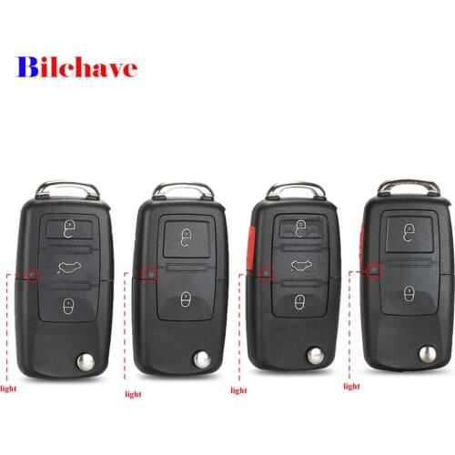 Bilchave 2/3/4 Buttons With Blade Fob For VW Volkswagen Golf Mk6 Tiguan Polo Passat CC SEAT Flip Folding Car Remote Key Shell