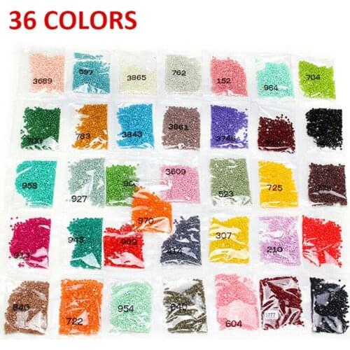 36 Color Embroidery Bead Round Diamond DIY Beads Accessories For 5D Diamond Painting Embroidery Painting