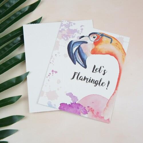 50pcs Mini Card lets Flamingo message cards multi-use Scrapbooking invitation DIY Decoration party gift card message card