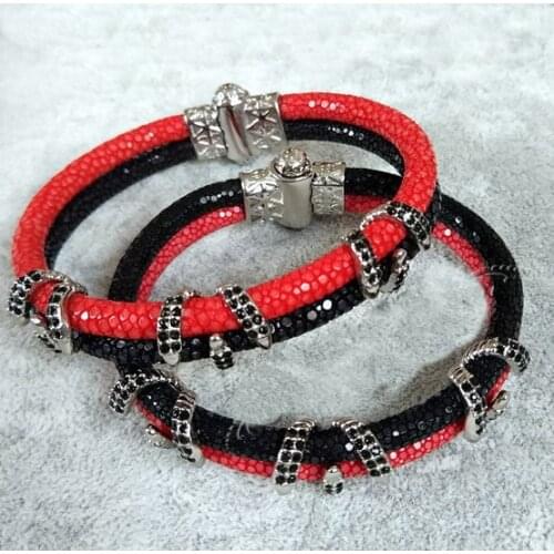 BC Custom made unique bracelet EAGLE CLAWS BANGLE Stingray Bracelet 5mm Leather