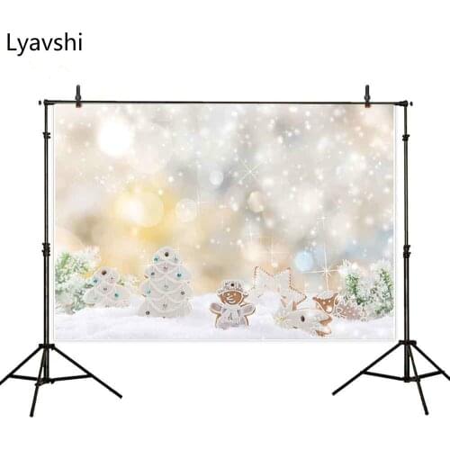 Lyavshi Christmas background tree gingerbread man snow winter photography backdrop child photophone studio photography backdrop