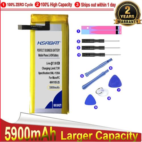 HSABAT 0 Cycle 3800mAh 4841105-2S Battery for GPD MicroPC Handheld Gaming Laptop GamePad High Quality Replacement Accumulator