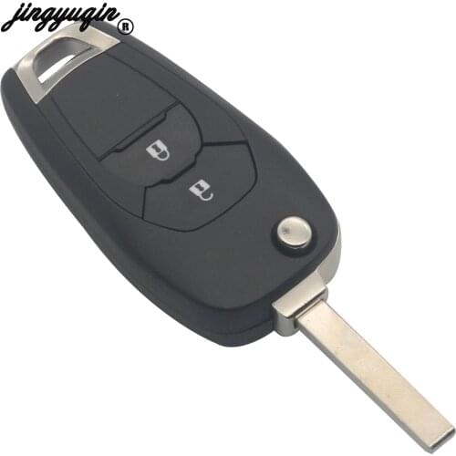 Jingyuqing 10pcs/lot For Chevrolet Cruze Malibu Chevy Flip Folding Key Case Replacement 2 Button Remote Car Key Shell Fob