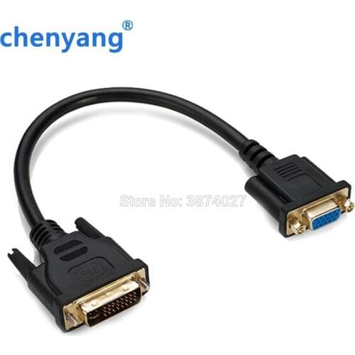 Analog DVI 24+5 Male to VGA Female Monitor Converter adapter Cable 30cm Black dvi vga adapter adaptor