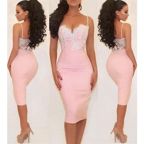 Cocktail Dresses Spaghetti Sweetheart vestidos formales Applique Sexy Back sukienki koktajlowe Cheap Dresses Woman Party Night
