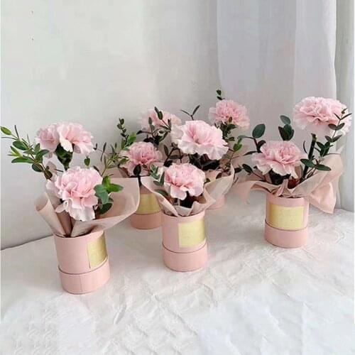 1Pcs Round Flower Paper Boxes Lid Hug Florist Flowers Bucket Gift Packaging Box Candy Bar Party Wedding gift Storage Boxes
