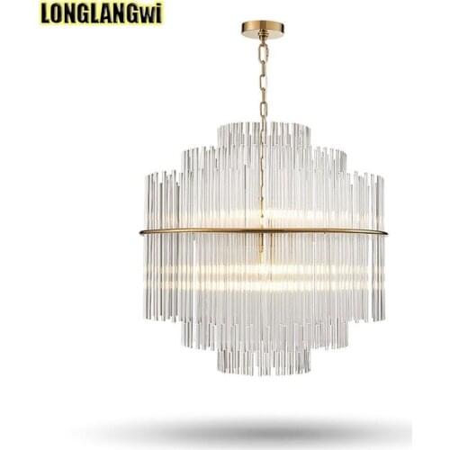Nordic new glass chandeliers European luxury restaurant round creative personality for hotel living room lamp indoor lighting