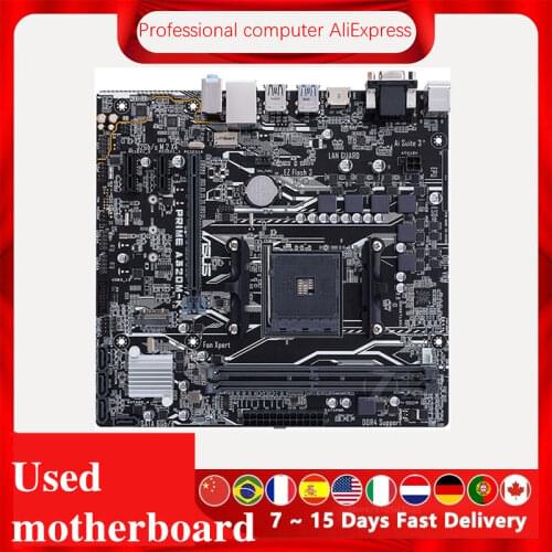 For ASUS PRIME A320M-K Motherboard Socket AM4 DDR4 For AMD A320 A320M Original Desktop Mainboard Used Mainboard