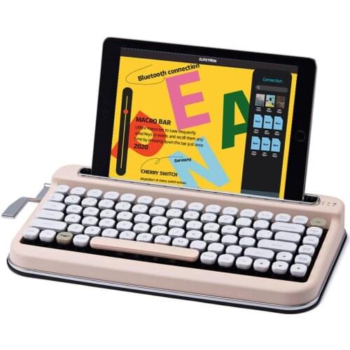 PENNA Retro Style Bluetooth Mechanical Keyboard Pink Color 85Key Cherry MX Swift Keyclick Steam Punk Tablet/Phone/PC/MAC/iPAD