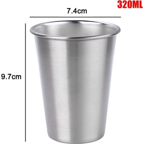 30/70/180/320ml Metal Stainless Steel Cup Mug Drink Coffee Beer Tumbler Travel Home Office A1