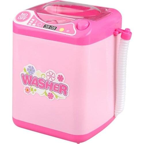 Multifunction Mini Makeup Brush Powder Puff Washing Machine Simulation Toys Pretend Kid Play Electric Cleaner Tool Drop Ship