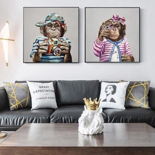 Monkey Wall Art Posters And Prints Abstract Animals Canvas Art Paintings Home Decor Modern Picture For Living Room Cuadros Decor