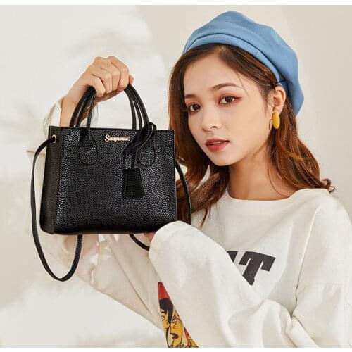 New Soft PU Leather Women Bags Litchi Pattern Small Handbag Casual Design Shoulder Bags Womens Crossbody Messenger Bag