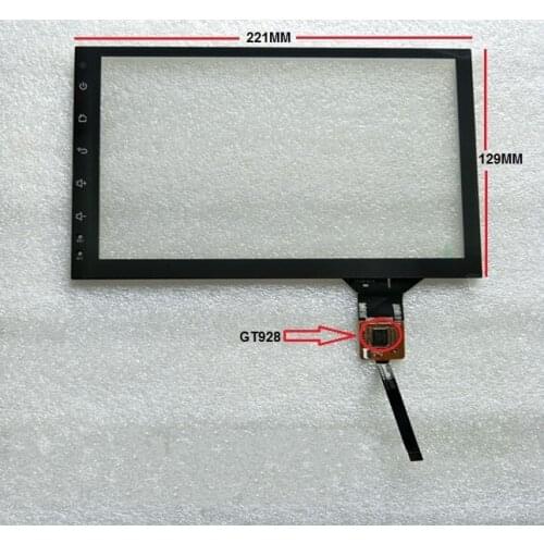 New 9 inch capacitive touch screen JTS-004-101 221*129 MM 6 pin IC:GT911 GT928 for car dvd gps