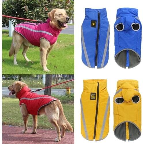 Pets Clothing for Large Dogs Winter Warm Big Dog Jackets Padded Fleece Pet Waterproof Coat Reflective Outdoor Dog Warm Clothing