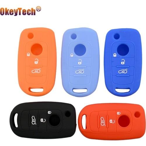 OkeyTech 4 Buttons Silicone Car Key Case Cover For Fiat Egea 500X Toro Tipo Best Price