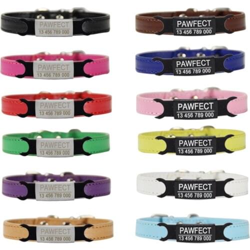 Personalized ID Engraving Dog Collar Safety Breakaway Small Dog Cute Pu Adjustable for Puppy Kittens Necklace