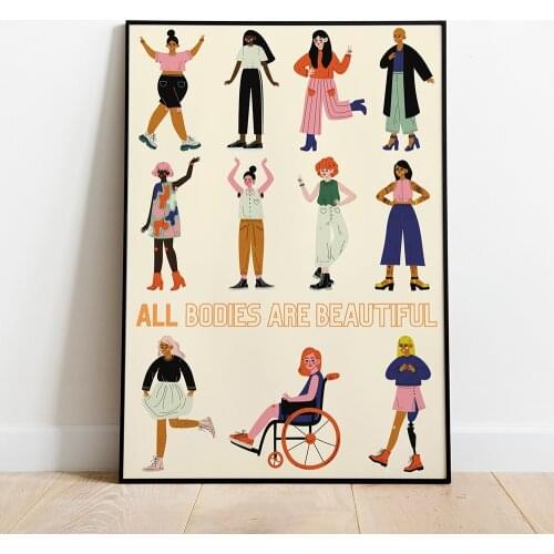 Feminist Poster Girl Power Art Prints Girls Gift Empowered Women Modern Wall Body Canvas Painting Picture Woman Room Home Decor