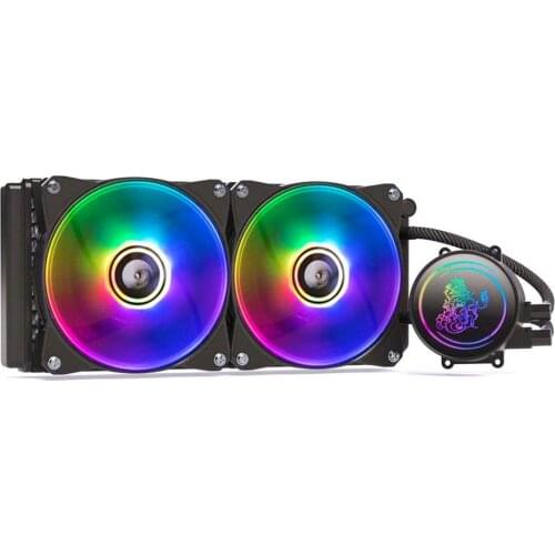 RGB Fan Kit CPU Water Cooling LGA 1151 AM4 240 Radiator Independently Controlled Close-Loop Dual Chamber Pump CPU Cooling Fans