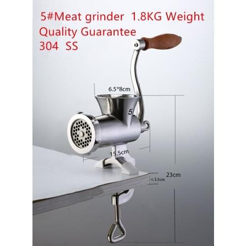 Manual Meat Grinder Mincer Silver Aluminum Alloy Hand Crank Meat Mincer Household Hand Grinder Sausage Stuffer Kitchen