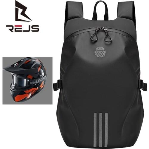REJS LANGT Knight Backpack Men Motorcycle Helmet Locomotive Bag Waterproof Moto Backpacks Laptop 15.6 Inch Cycling Daypack